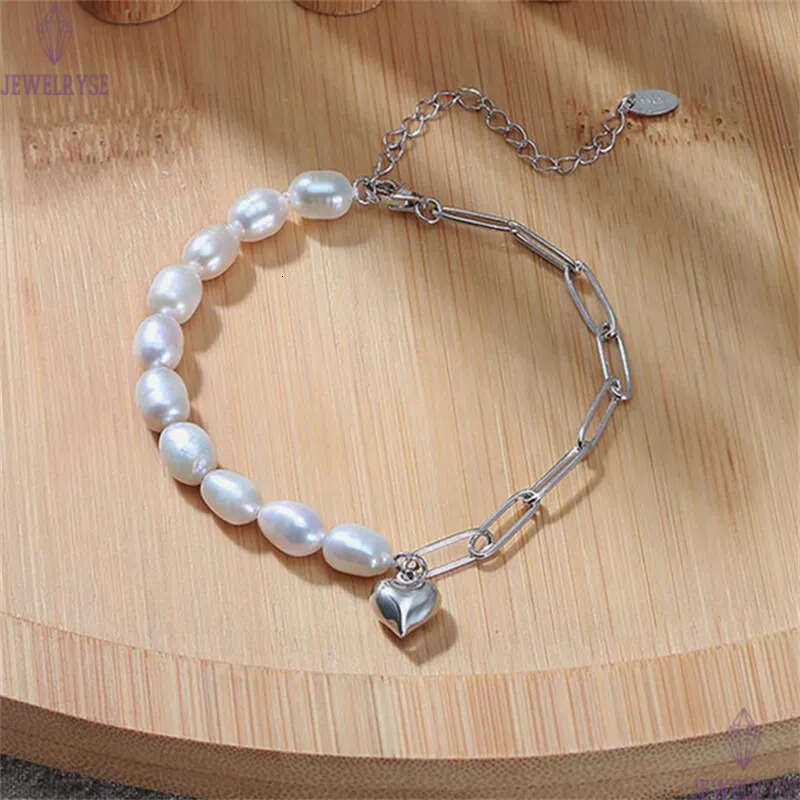 love heart gold bracelet designer woman natural pearl luxury s925 sterling silver link chain charm bracelets womens chains jewelry birthday valentines