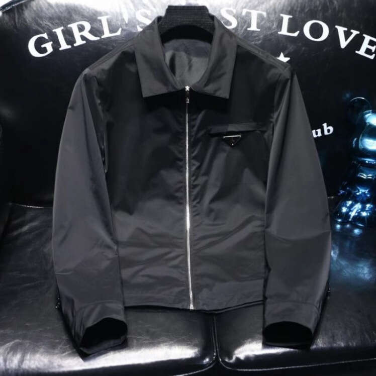 Solid Color Jacket Men's Spring And Autumn Shirt Turn-Down Collar Slim Fit Youth Simple Windproof Plus Size Coat