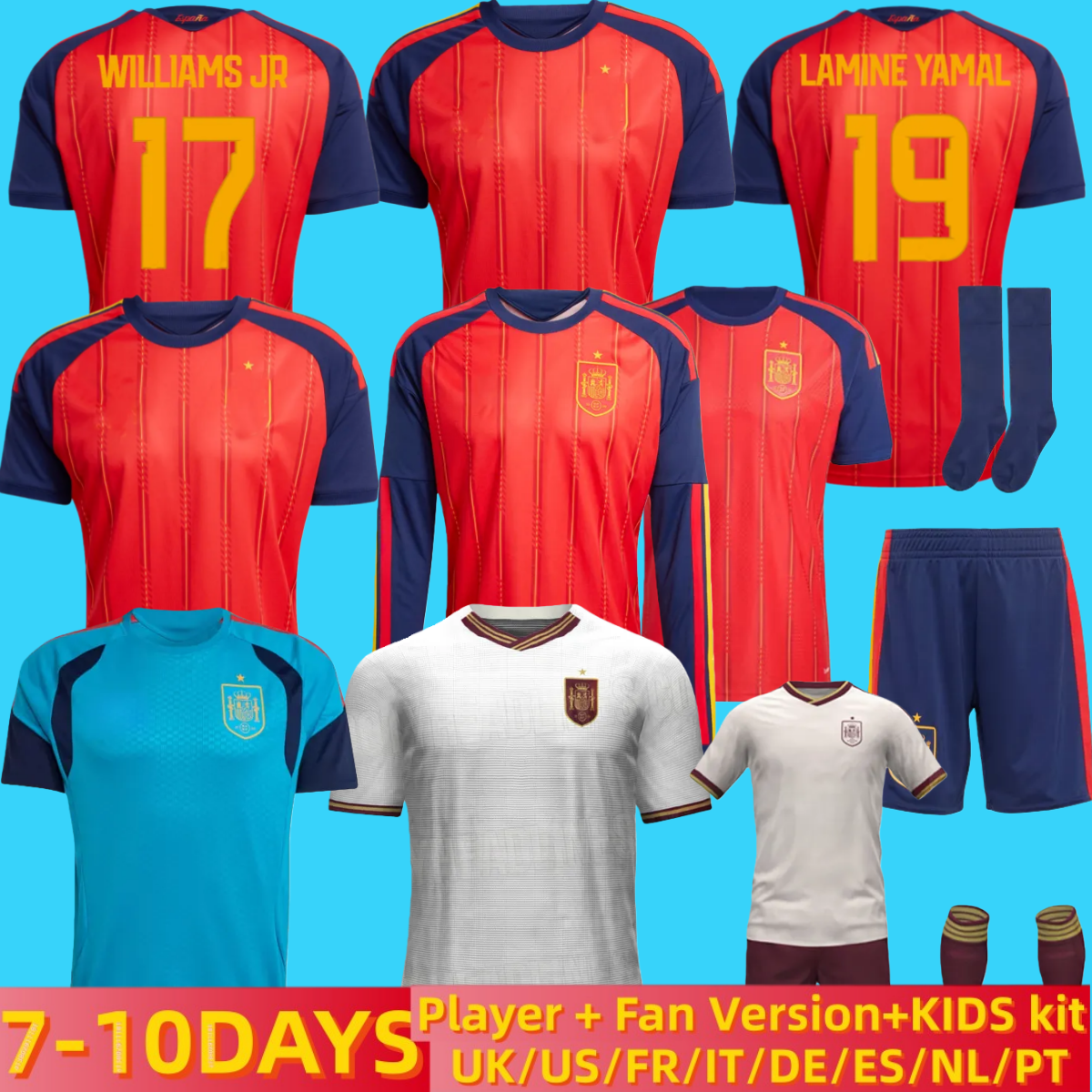 2026 World Cup SPAIN Soccer Jerseys PEDRI GAVI LAMINE YAMAL MORATA Carvajal OLMO FERRAN RODRIGO Jersey SPANISH Men Kid Kit Football Shirt Fan Player 26 27