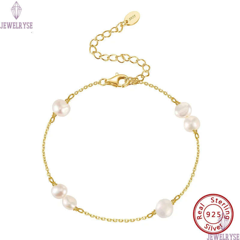 14k gold natural pearl bracelet designer woman s925 sterling silver chain fashion luury chains bracelets womens jewelry girls birthday friend chirstma