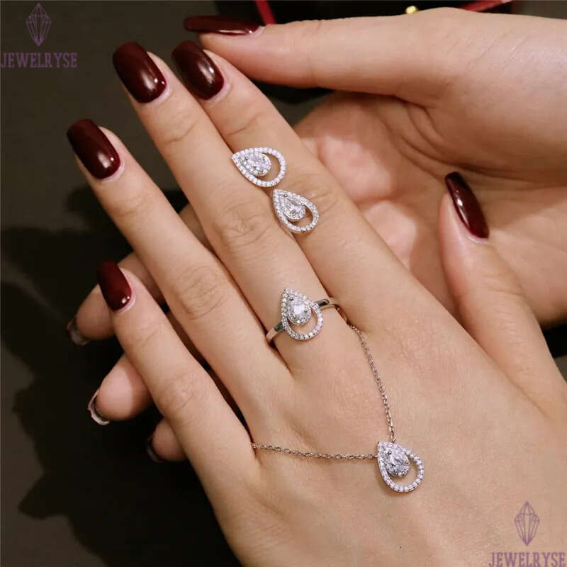luxury 3pcs/set wedding designer jewelry set for woman diamond snake necklace earring ring 925 sterling silver womens 5A zirconia engagement rings ear