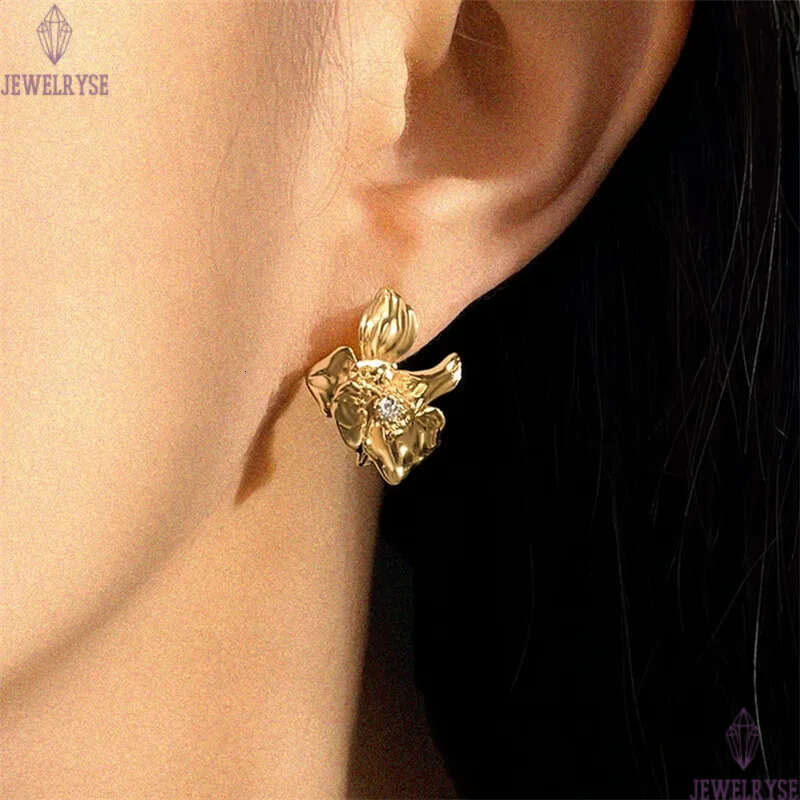 AAA cubic zirconia 18k gold flower CZ stud earring designer for woman home travel fashion earrings ear clip jewelry S925 silver needle daily outfit wo