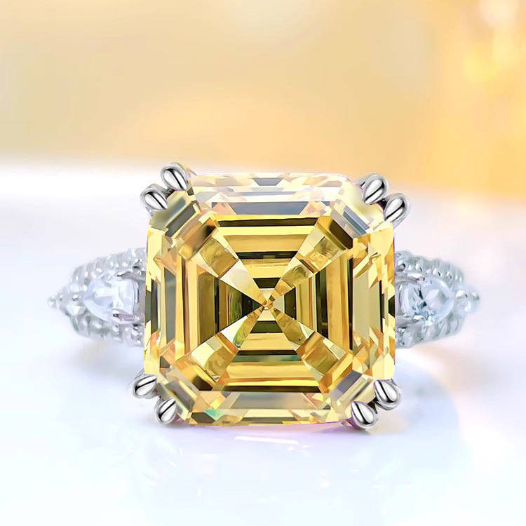 2026 Choucong Ins Top Sell Wedding Rings Luxury Jewelry White Gold Fill Asscher Cut Pink Topaz Sweet Cute Elegang Promise Women Open Bridal Ring Gift  - view 4