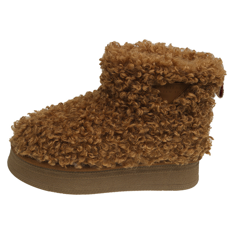 Designer Boots Women's 2025 New Thick Sole Non-Slip Snow Boots with Fleece Lining - Indoor & Outdoor Thermal Insulated Winter Fashion Cotton Shoe