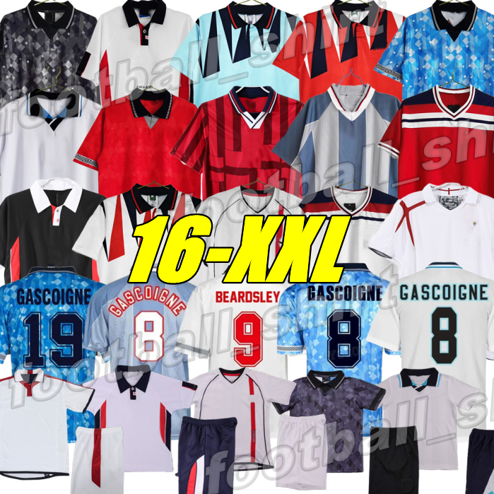 1996 95 England Classic Retro Soccer Jerseys GASCOIGNE SOUTHGATE 1990 SHEARER OWEN 98 Kids Vintage Football shirts ROONEY GERRARD LAMPARD 2000 02 04 06 Football Kit