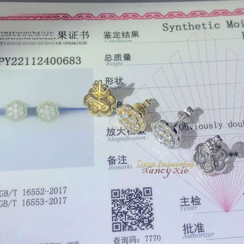 Hot Wholesale Unique Small Fancy Shiny 10K Real Gold Dia VVS Moissanite Stud Earrings For Men