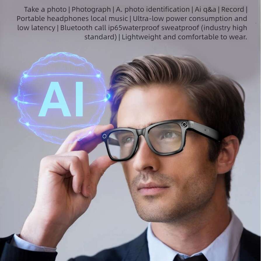 Famous Brand Famous Brand AI Smart Recording Bluetooth Camera HD W Photo Shooting Call Recognition Translation Glasses