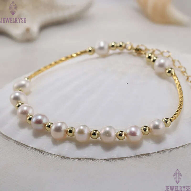 gold bracelet designer woman 5mm natural pearl charm bracelets s925 sterling silver chains womens luxury jewelry 16.5cm birthday friend valentines day