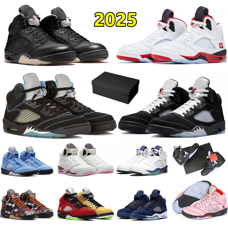 With Box Designer 5 High 5s Mens Basketball Shoes Black Metallic Reimagined Fashion Sports Flat Platform Shoe Men Trainers Sports Sneakers Jogging DAF