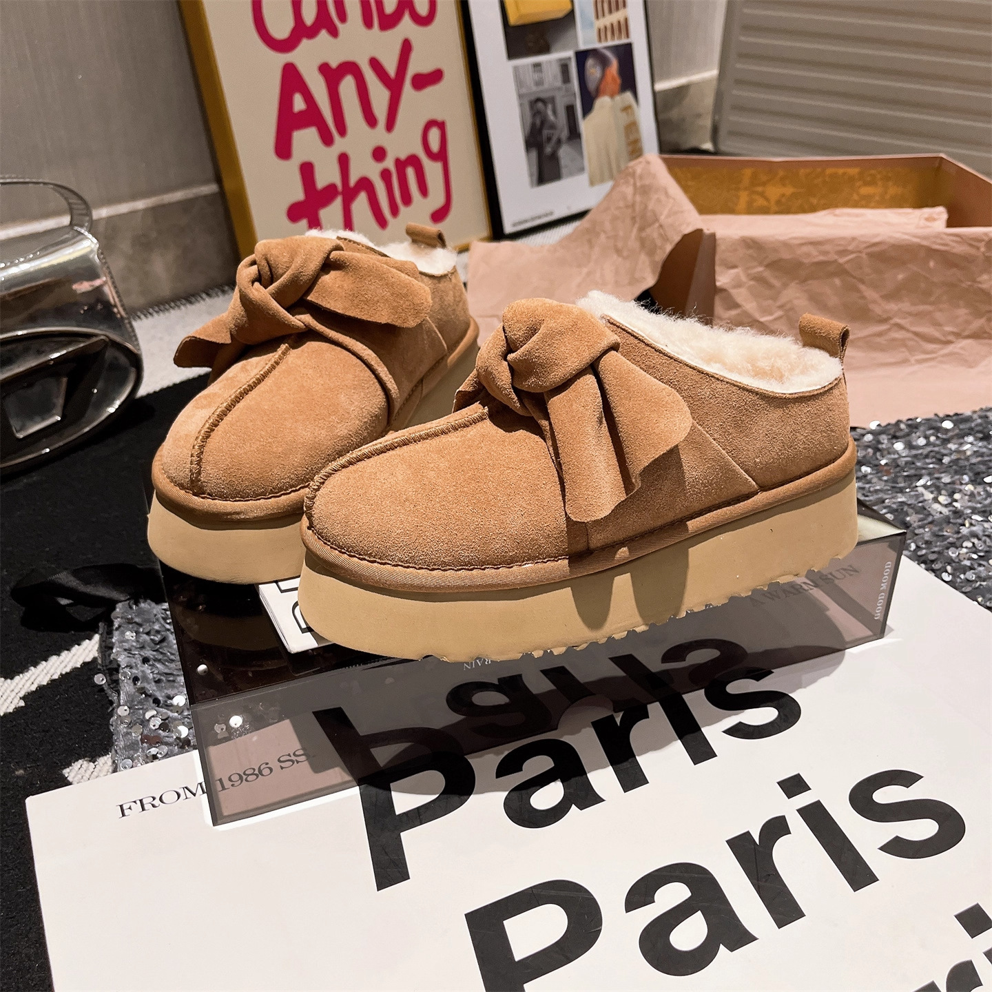 Free Shipping Winter Casual Bow-Tie Cotton Shoes And Velvet Plush Snow Boots Are Comfortable To Wear Cotton Boots 2026S HOT