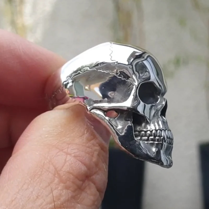 Hip-Hop Mens Biker Rings Ghost Head Skull Rings for men Gothic Punk Metal Rock Biker Jewelry Accessories Wholesale 251205