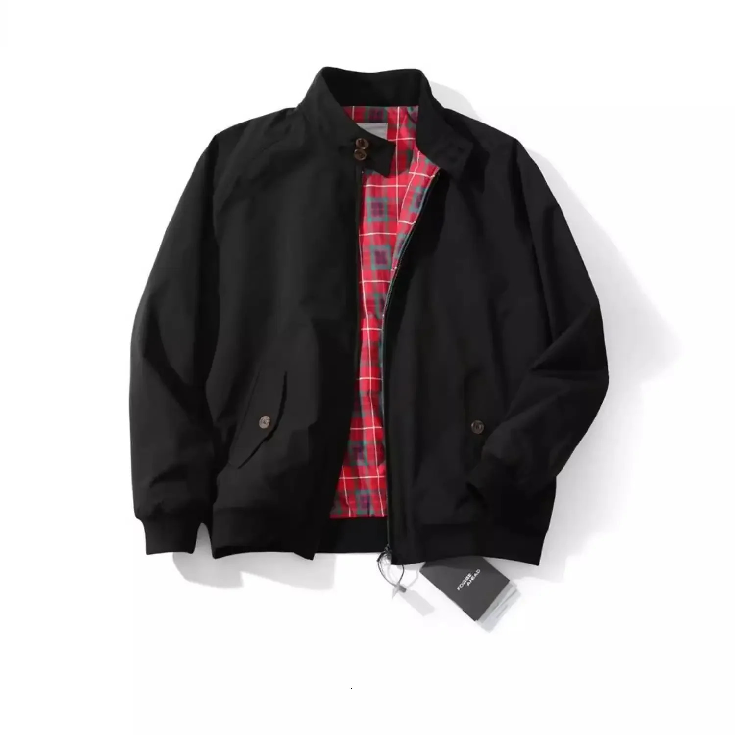 Autumn Style Harlington Retro British Pilot Jacket Mens Loose Pure Color Stand Collar ThreeProof Outerwear Trendy 251129