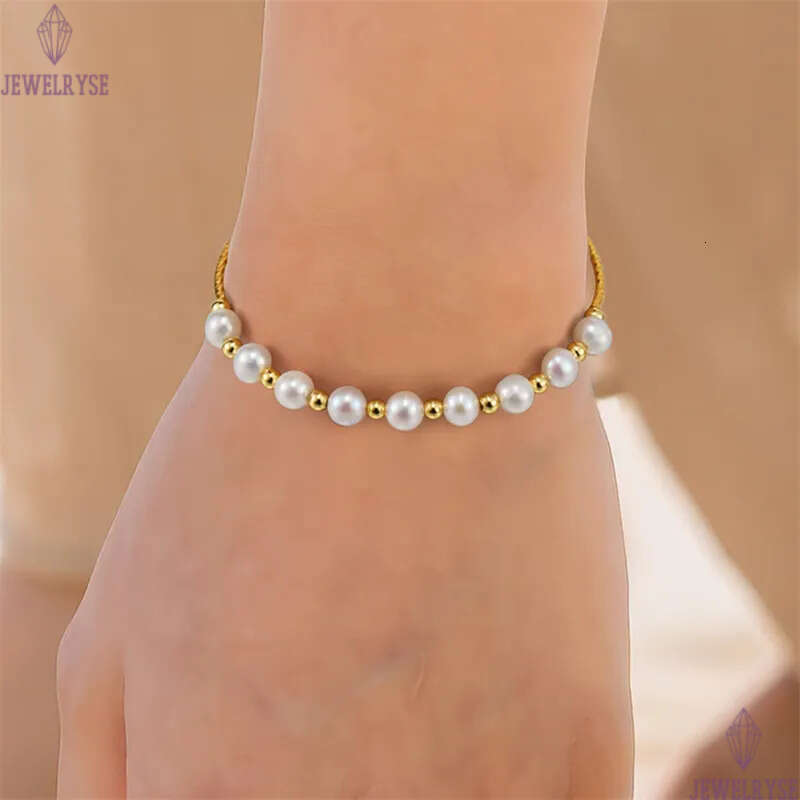 gold bracelet designer woman 5mm natural pearl charm bracelets s925 sterling silver chains womens luxury jewelry 16.5cm birthday friend valentines day