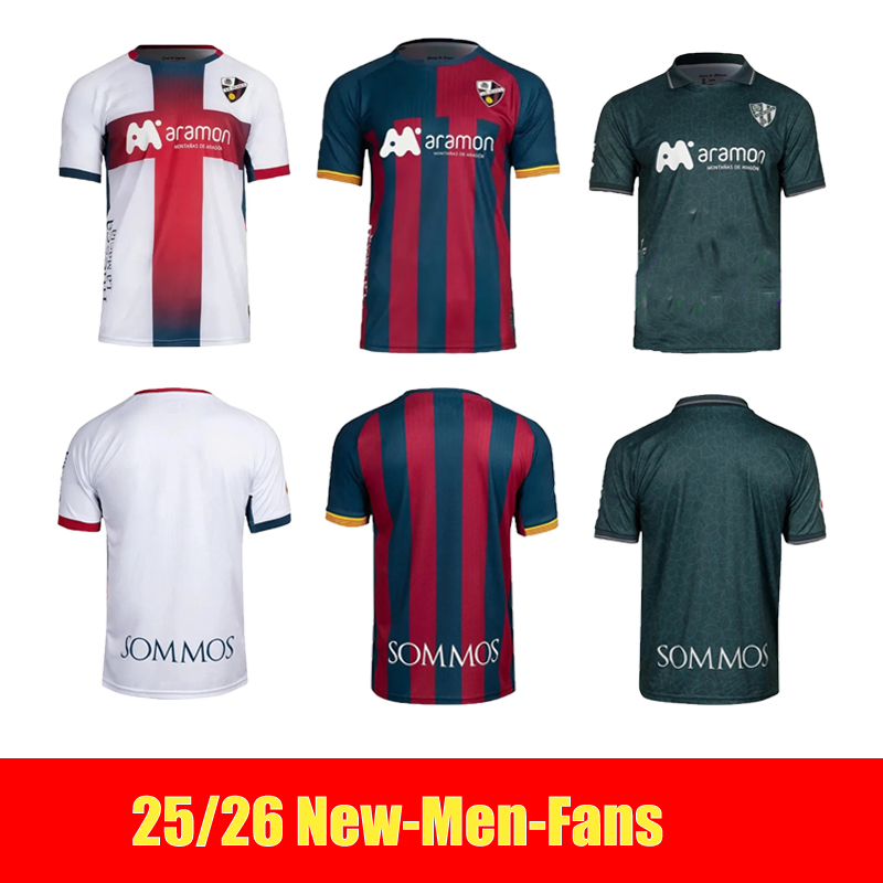 25 26 Huesca Soccer Jerseys R.PULIDO M.LOUREIRO 2025 2026 Home Away Jersey GERARD V.HUGO VALLE KENTO HUGO VALLEJO GERARD R.PULIDO Uniforms Men Football Shirt 2xl