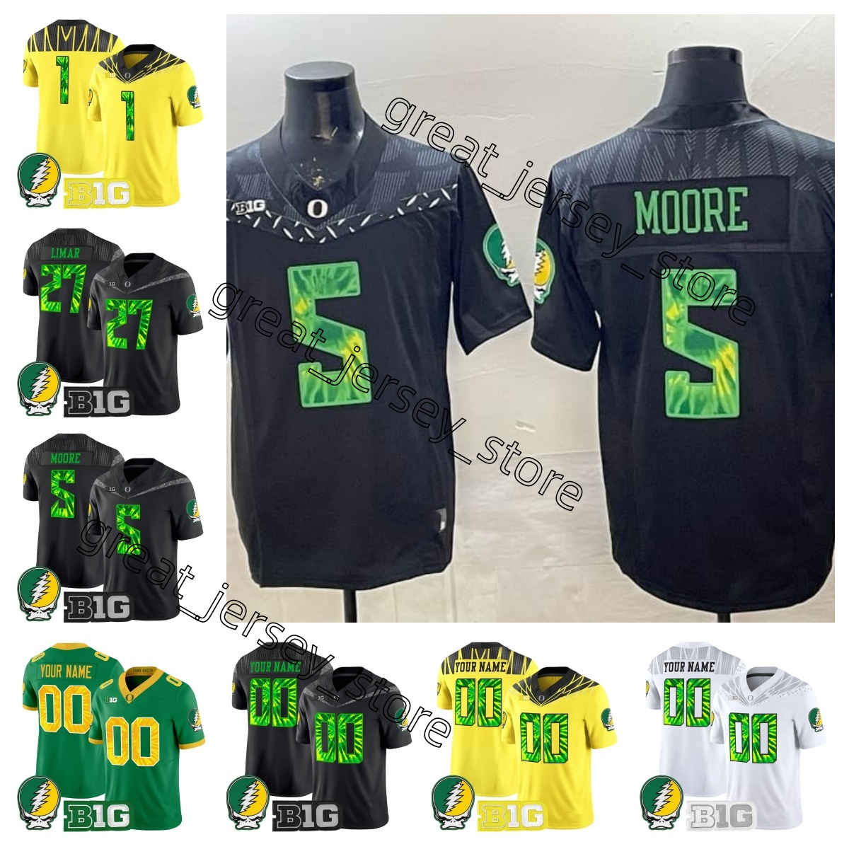 2026 Custom Oregon Ducks College Football Jersey Bryce Boettcher Justin Herbert Marcus Mariota Stewart Matayo Uiagalelei 0 Bucky Irving Bo Nix Johnson Dante Moore 5