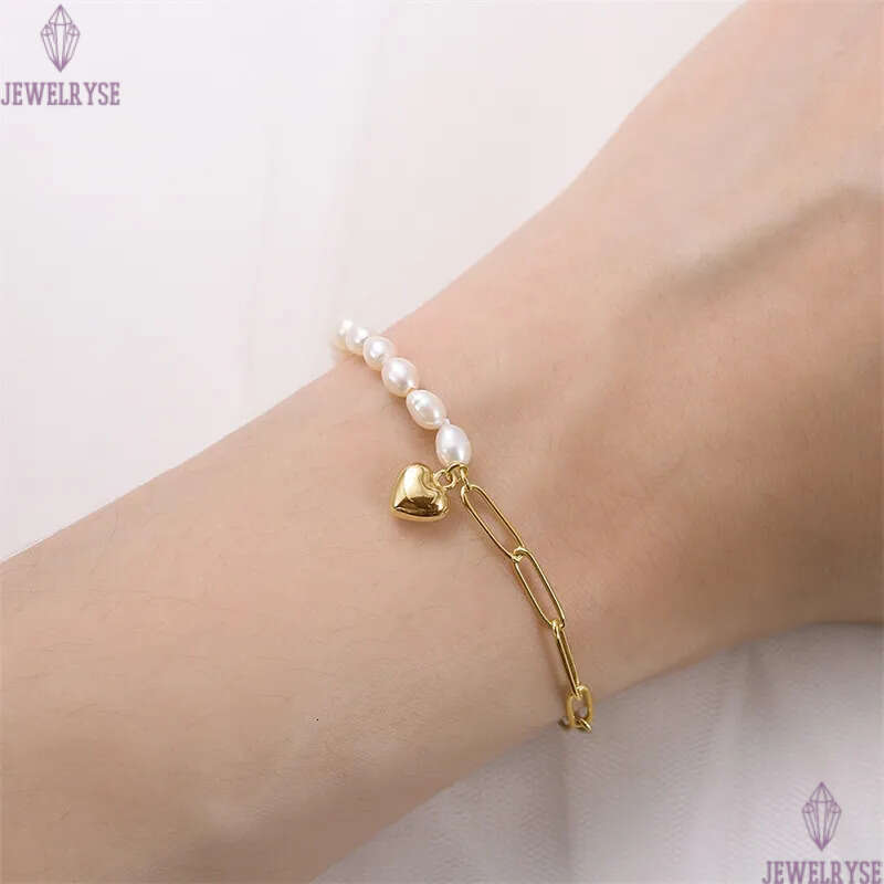 love heart gold bracelet designer woman natural pearl luxury s925 sterling silver link chain charm bracelets womens chains jewelry birthday valentines
