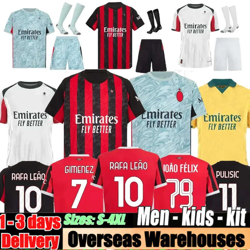 2025 2026 AC MilLAn Soccer Jerseys Maglia MODRIC Home Away Third THEO PULISIC ROMAGNOLI RAFA LEAO JOAO FELIX GIMENEZ Fan Player Men Kids Football shirts uniform