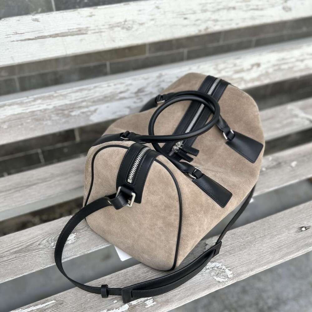 Designer Shoulder Internet Celebrity Hot Selling Color Block Suede Boston Bag For Women Autumn And Winter Fashion Large Capacity Nubuck Leather Handba