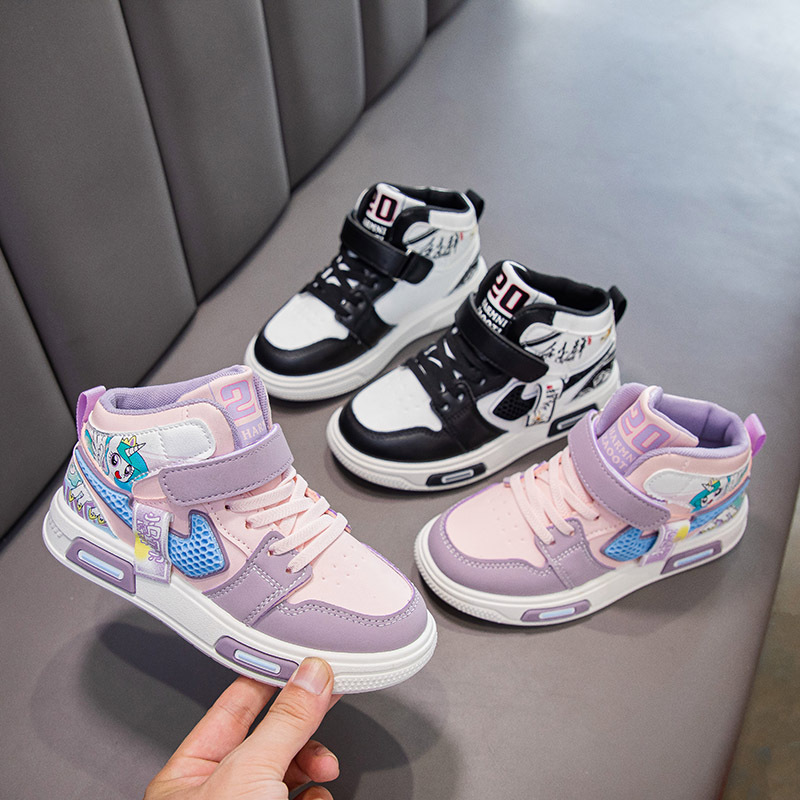 New design Children's mid-top sneakers 2025 Autumn New Korean style fashionable soft-soled anti-slip comfortable Versatile sports casual shoes Fr