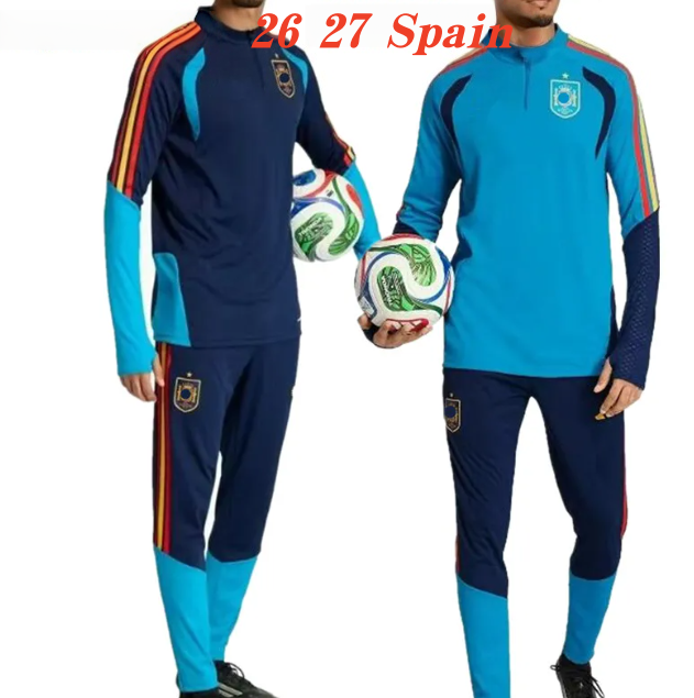26 27 SpainS Long sleeved half pulled jogging tracksuit PEDRI FERRAN MORATA PEDRI Espana Camiseta 2026 world training suit Cup ALCACER SERGIO Men Kids kit uniformes