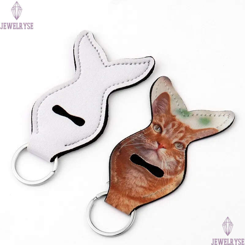 2022 New Sublimation blank DIY keychains Neoprene Materials Fish Rectangle Bottle Shape designer keychain Lover Keychains Car Key Ring for Woman Man F