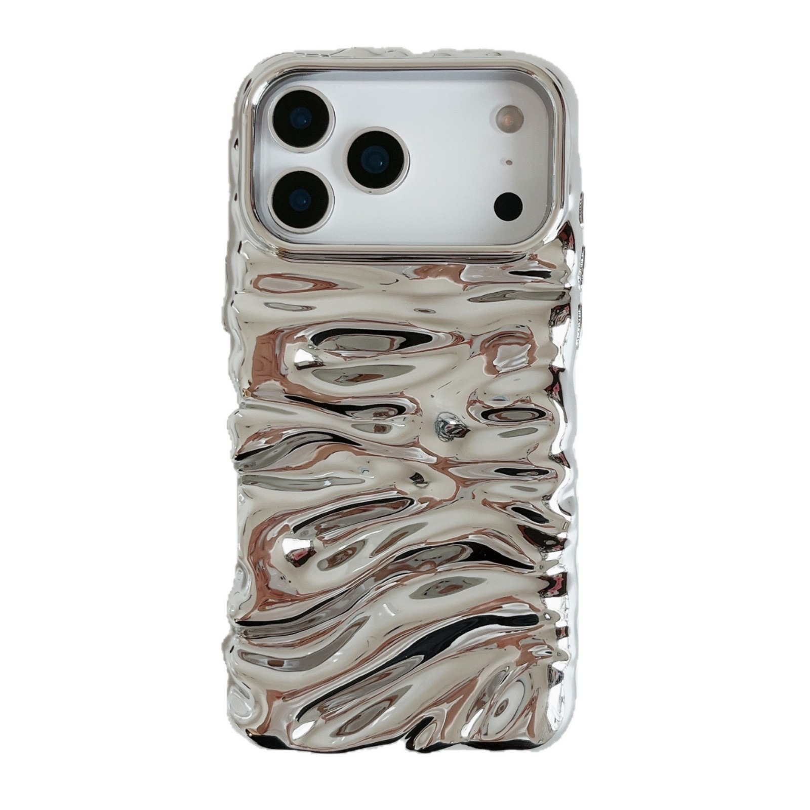 3D Wrinkle Cream Texture Compatible with iPhone 17 Pro Max Apple 16 Phone Case Electroplated 15 High-end Feel Export