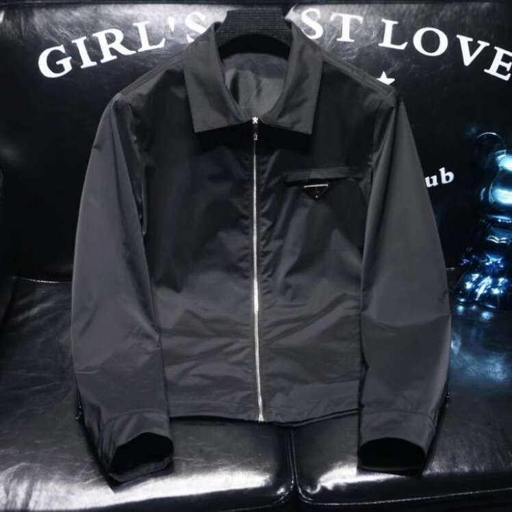 Solid Color Jacket Men's Spring And Autumn Shirt Turn-Down Collar Slim Fit Youth Simple Windproof Plus Size Coat