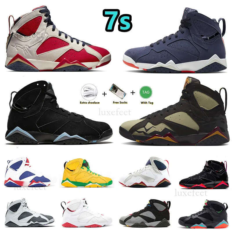 Designer basketball shoes 7s mens Olive Quai 54 Trophy Room Afro Chambray Citrus Hare Oregon Ducks Patent Leather Pantone Ray Allen men sports sneaker 7s