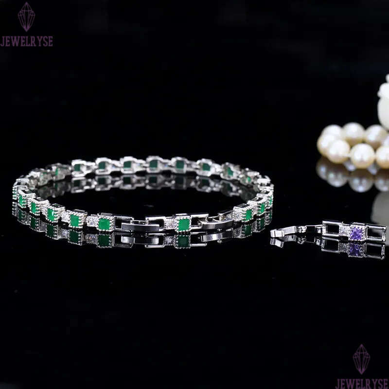 colorful diamond square desinger for woman AAA cubic zirconia copper white purple crystal bracelet bangle jewelry grls friend valentines day gift