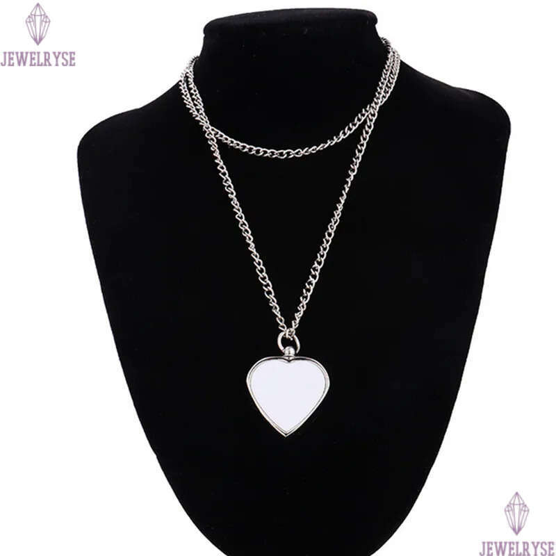 Thermal Transter Sublimation Blank Necklace Designer Heart Lettering Pendants Necklaces DIY Silver Valentines Day Lovers Jewelry For Women Men Choker