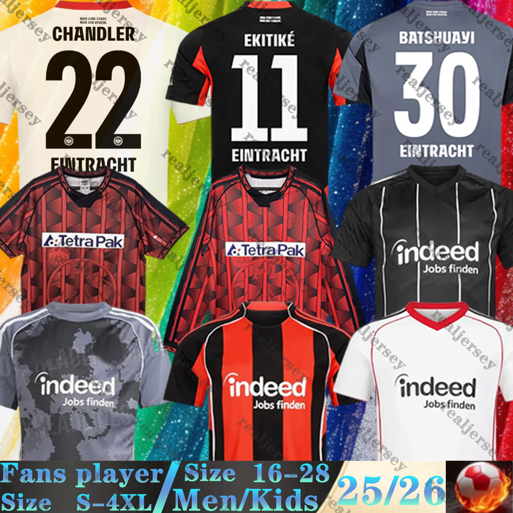 2025 Eintrachts Frankfurt Soccer Jerseys Retro 95 96 EKITIKE EBIMBE M.GOTZE KNAUFF EBIMBE SKHIRI KOSTIC KLAMMERS DAHOUD KOCH CHAIBI 25 26 football Shirt Men KIDS kits
