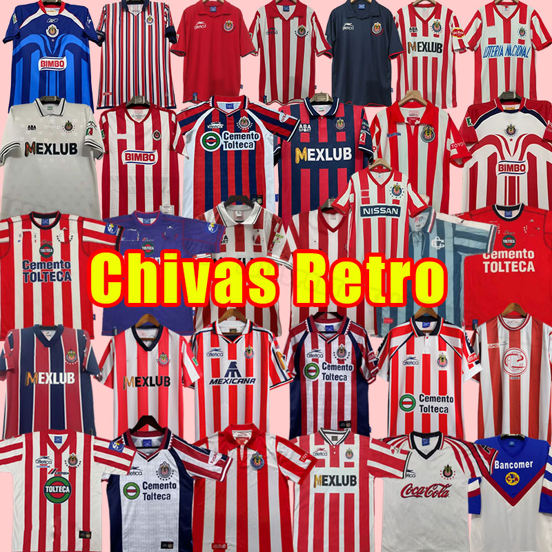 Chivas Guadalajara Retro Soccer Jersey Home Football Shirt 00 01 88 89 95 96 97 98 99 2003 2008 2000 2001 1988 1989 1996 1997 R. RAMIREZ B. GALINDO R. MORALES O. BRAVO 06 07