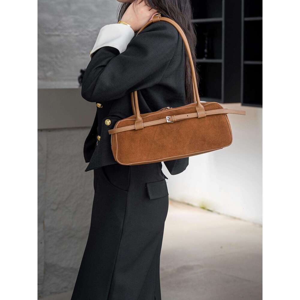 Luxury Bag Designer Shoulder Bags Totes Hobo Vintage Cowhide Baguette Autumn Winter New Suede Boston Bag Fashion Genuine Leather Handbag For Women