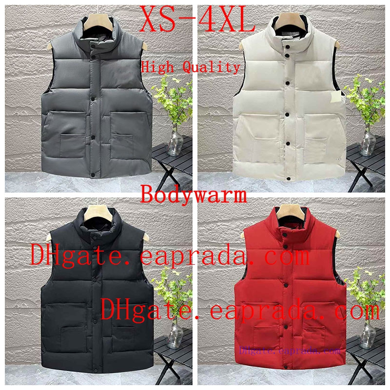 Designer Gilets Mens Vest Jacket Bodywarm Black Badge Winter Mens Winter Jackets Feather Filled Material Coat Canadian Male Vests Couple Jacket Sleeveless Outdoor