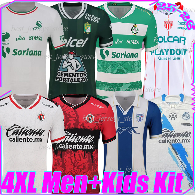 4XL 25/26 Liga MX soccer jerseys 2025 Pachuca Leon Mexico Necaxa queretaro Puebla Mazatlans Tijuana Santos football shirt HENRY OCHOA RODRIGUEZ JAMES men kids kits