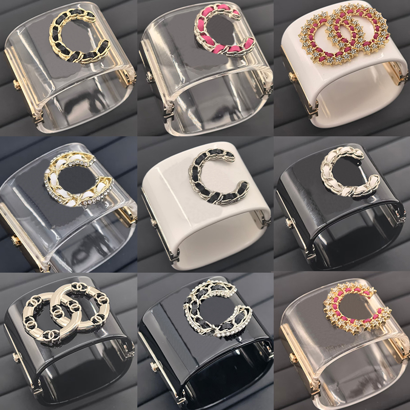 Women's Charm CC Bracelet Fashion Resin Wide Version Bracelet Classic Stainless Steel Bracelet Designer Christmas Gift