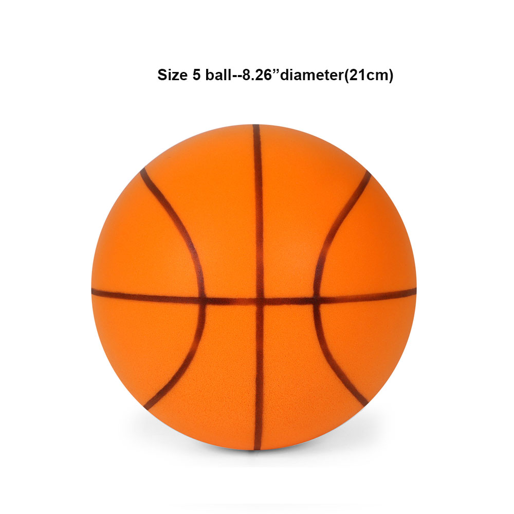 Indoor Silent Foam Basketball for Kids - No Noise Bouncy Squeezable Mute Ball Lightweight Sports Toy