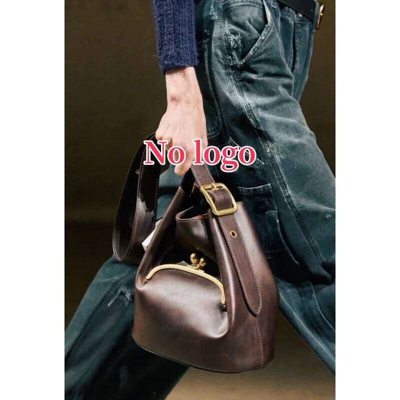 Women's Uni Bucket Bag, Fashionable Top Handle Tote Bag with KissLock, Luxury Design Shoulder Handbags for Ladies Everyday Style