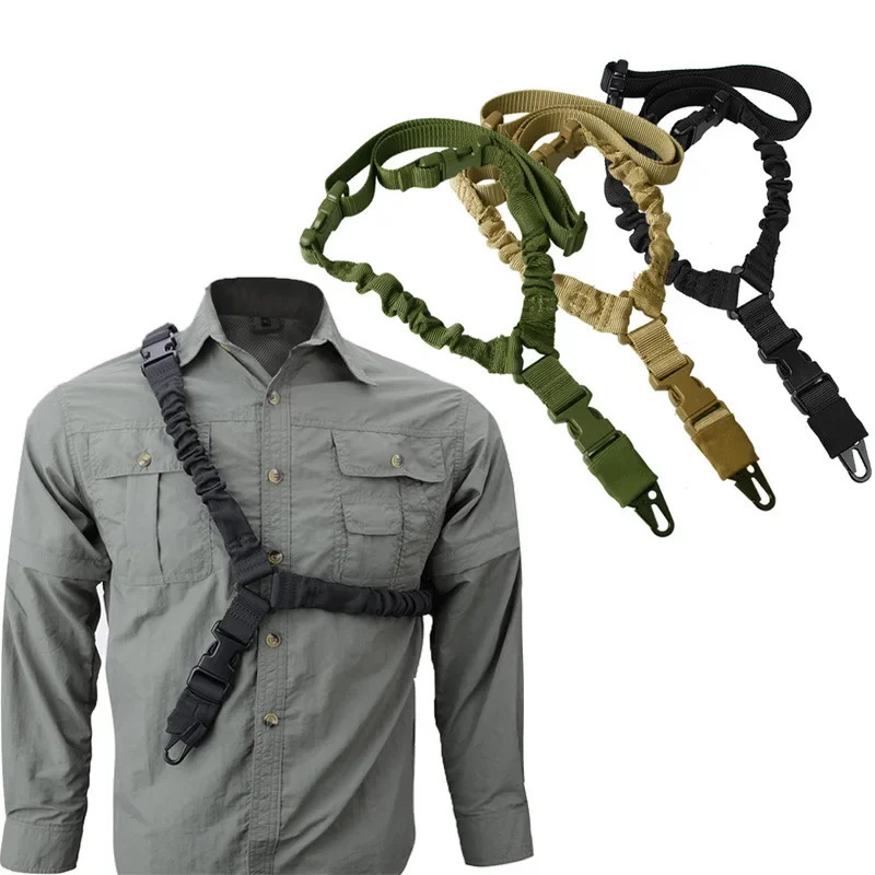 1PC S Gun Belt Hunting Accessories Gear Single Point Gun Sling Shoulder Strap Rifle Rope Belt with Metal Buckle 251202
