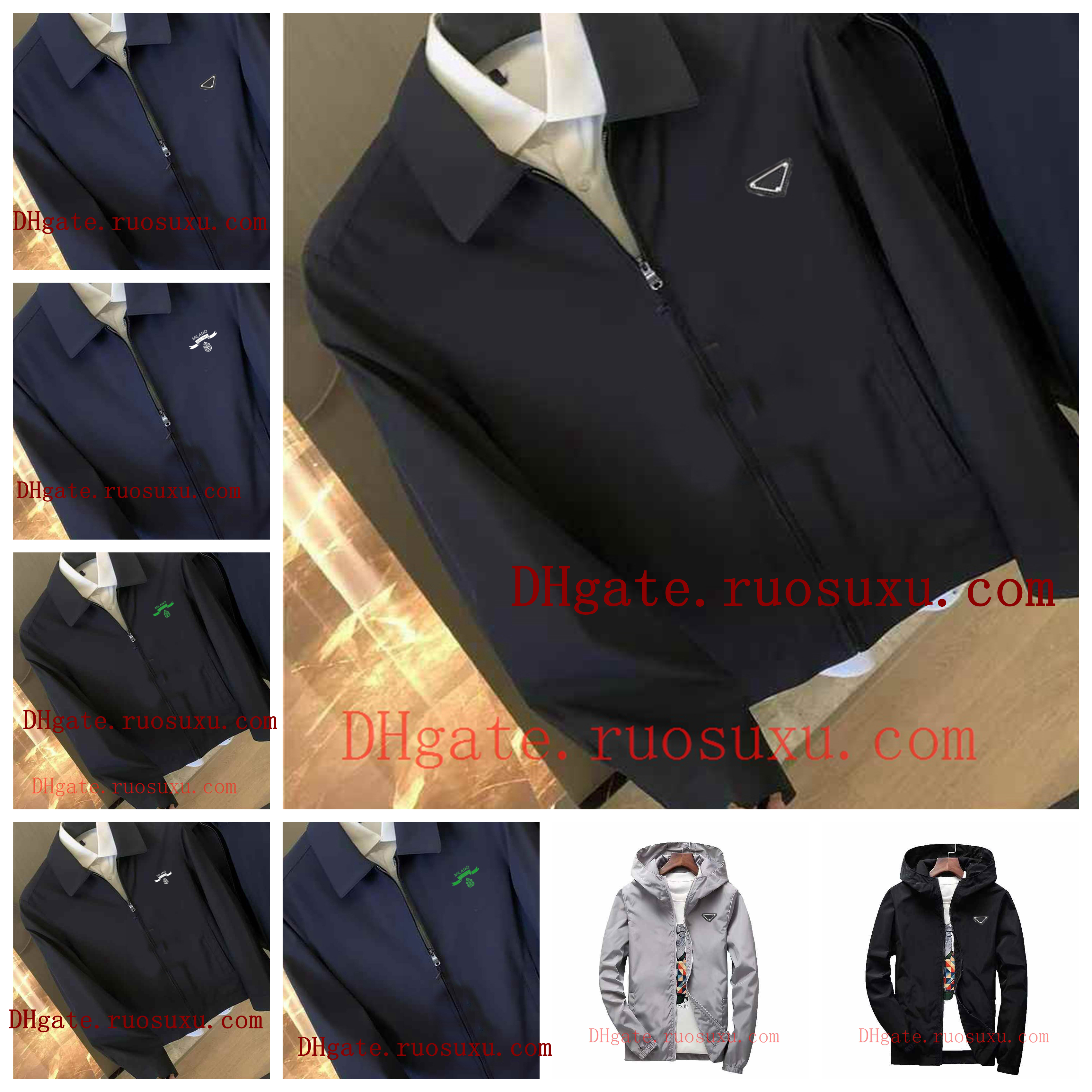 Designer Mens Jackets Triangle Turn Over Collar Jacket Coats Adult Spring Autumn Casual Jackets Zippers Full-Zip Coats Work Casual Travel Windproof Outwears