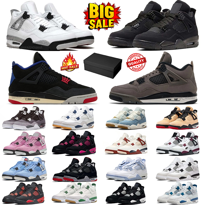 Basketball Shoes Military Black Cat 4s Mens Womens Sneakers Trainers University Blue Red Cement Thunder Pine Green White Oreo Seafoam Cool Grey Jumpman Jump