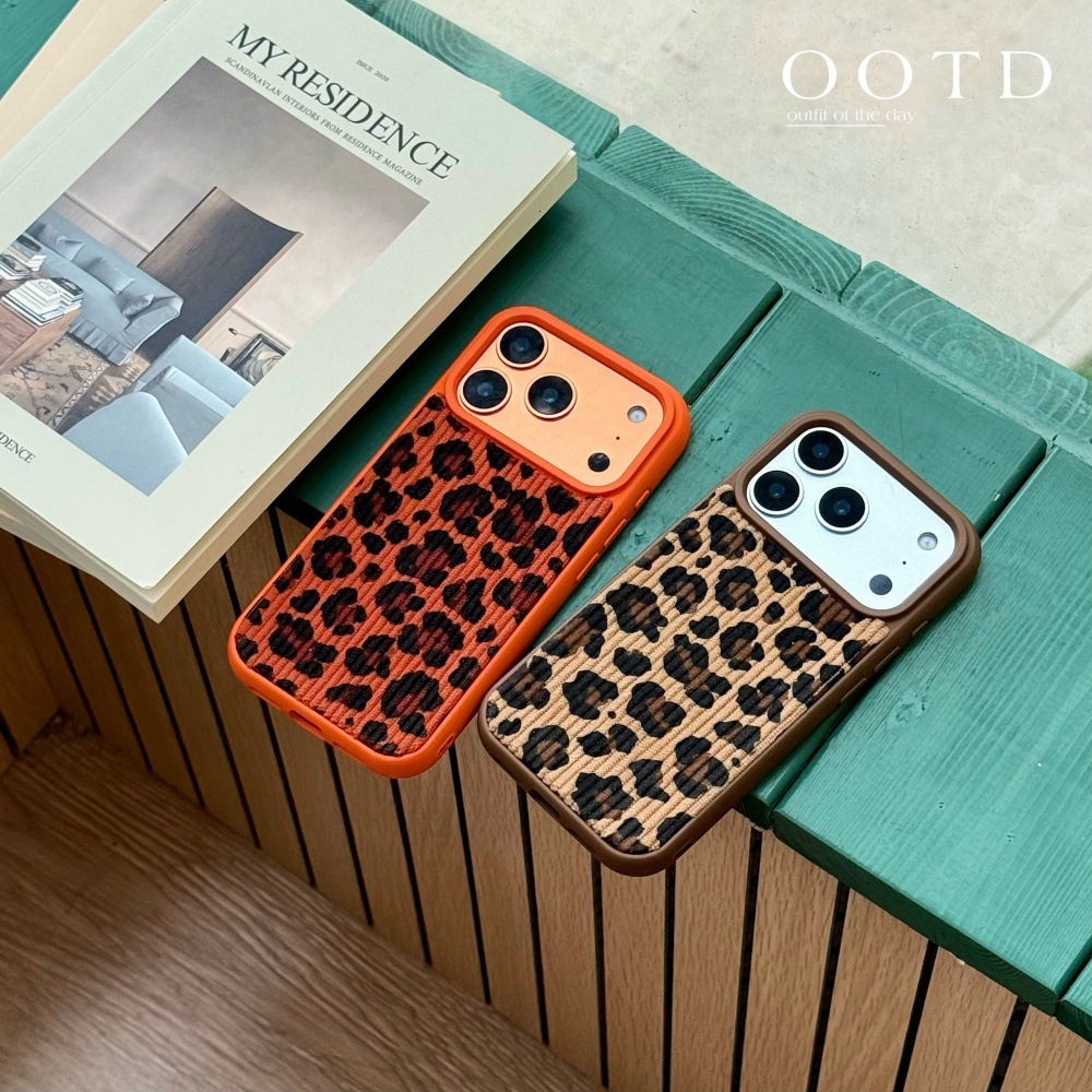 Corduroy Leopard Print Phone Case Compatible with iPhone 17 Apple 16 Max Autumn Winter 15 Pro European American 14 Women