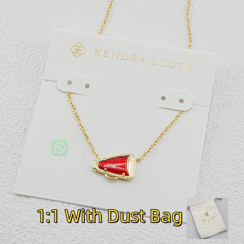 hallofriend 1:1 KS Jewelry Gold Kendraly Cheer Enamel Pendant Designer Necklace Jewelry Scotts Moissanite Chain Luxury Jewelry KTN013