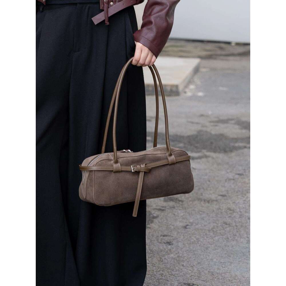 Luxury Bag Designer Shoulder Bags Totes Hobo Vintage Cowhide Baguette Autumn Winter New Suede Boston Bag Fashion Genuine Leather Handbag For Women