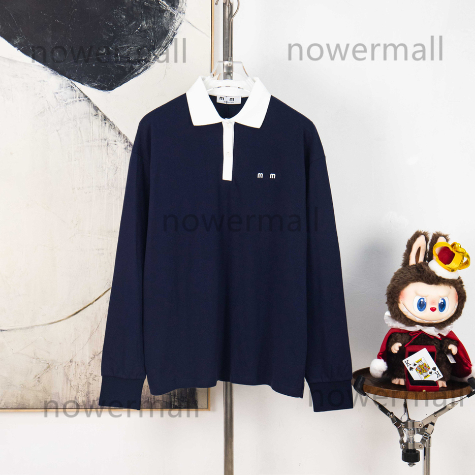 The new mens and womens polo longsleeved Tshirts are made of collegestyle fabric which is comfortable lightweight and miumius miumiue miu miu miumiushirt THX4