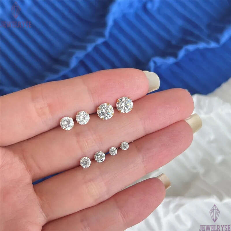 luxury designer earring for woman 3-6mm round diamond 925 sterling silver 5A zirconia white 18k gold womens back stud earrings jewelry accessories fri