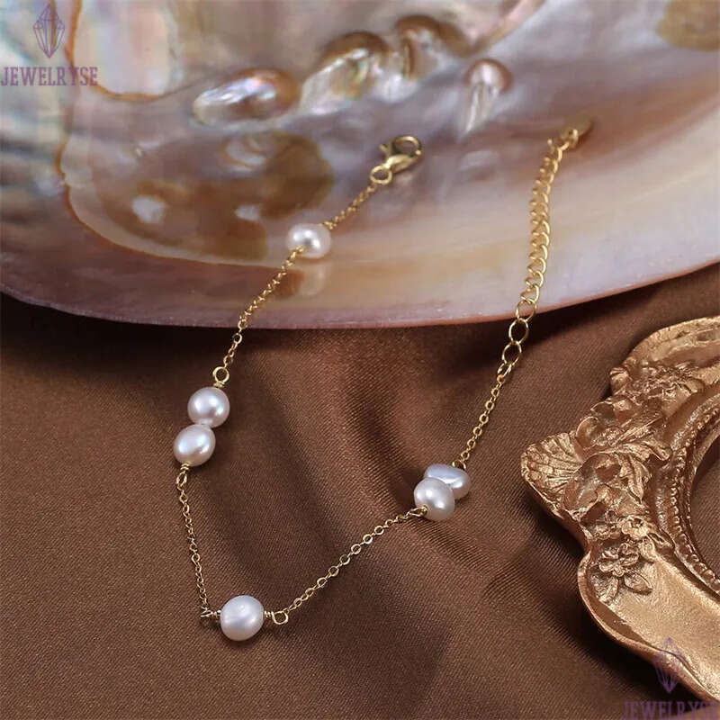 14k gold natural pearl bracelet designer woman s925 sterling silver chain fashion luury chains bracelets womens jewelry girls birthday friend chirstma