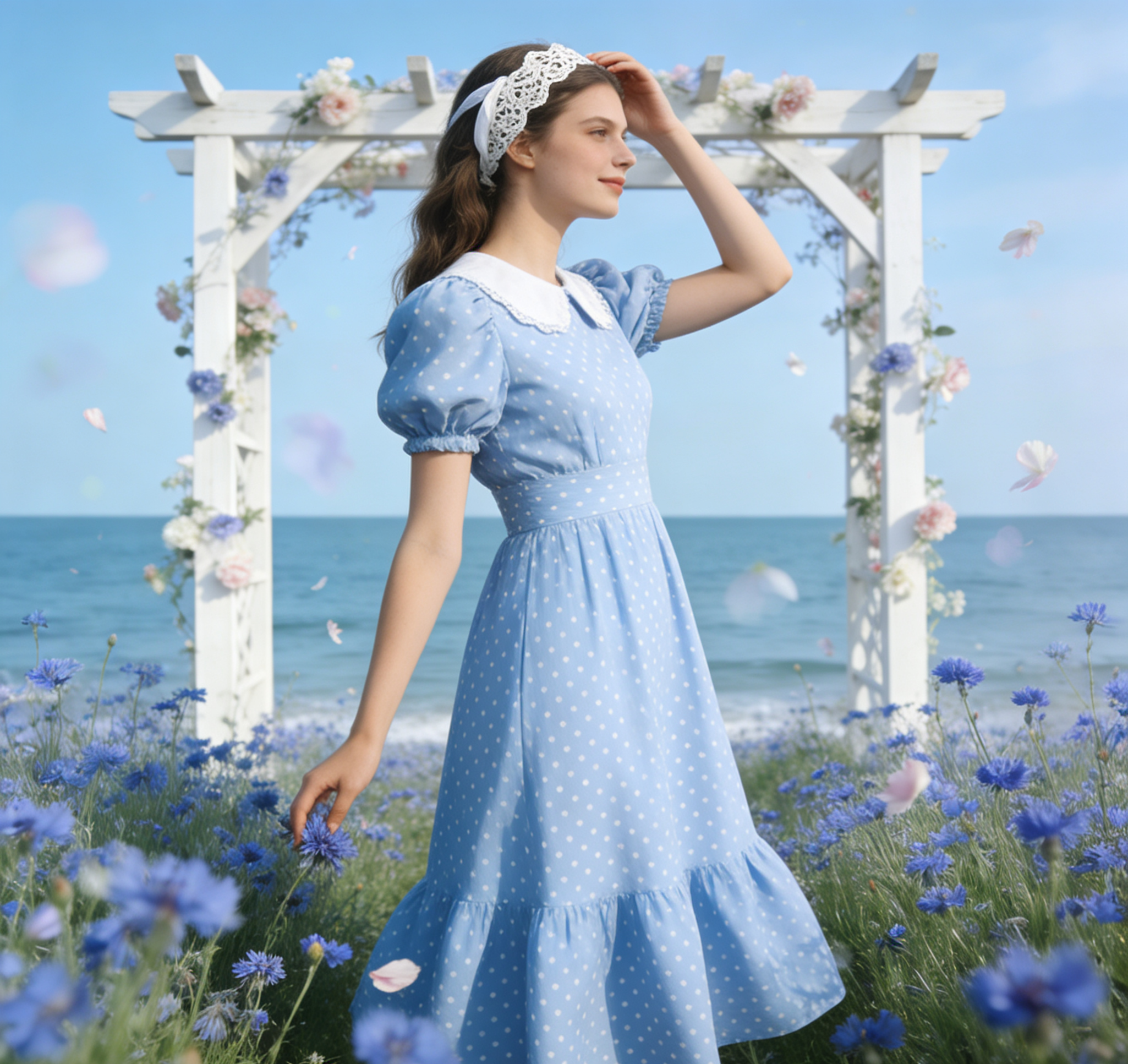 X12721Spring/Autumn Dresses: Flowing, Versatile Mid-Length Dresses for Work and Everyday Wear