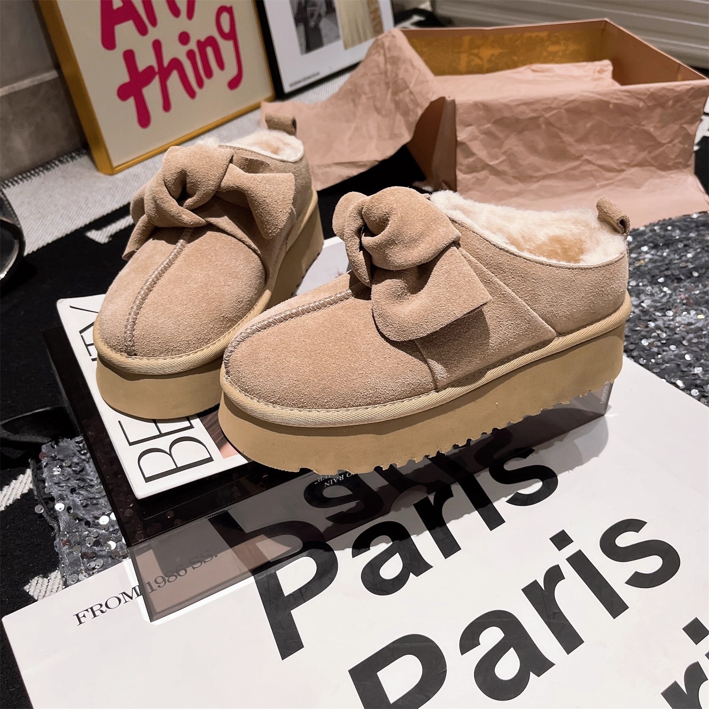 Free Shipping Winter Casual Bow-Tie Cotton Shoes And Velvet Plush Snow Boots Are Comfortable To Wear Cotton Boots 2026S HOT