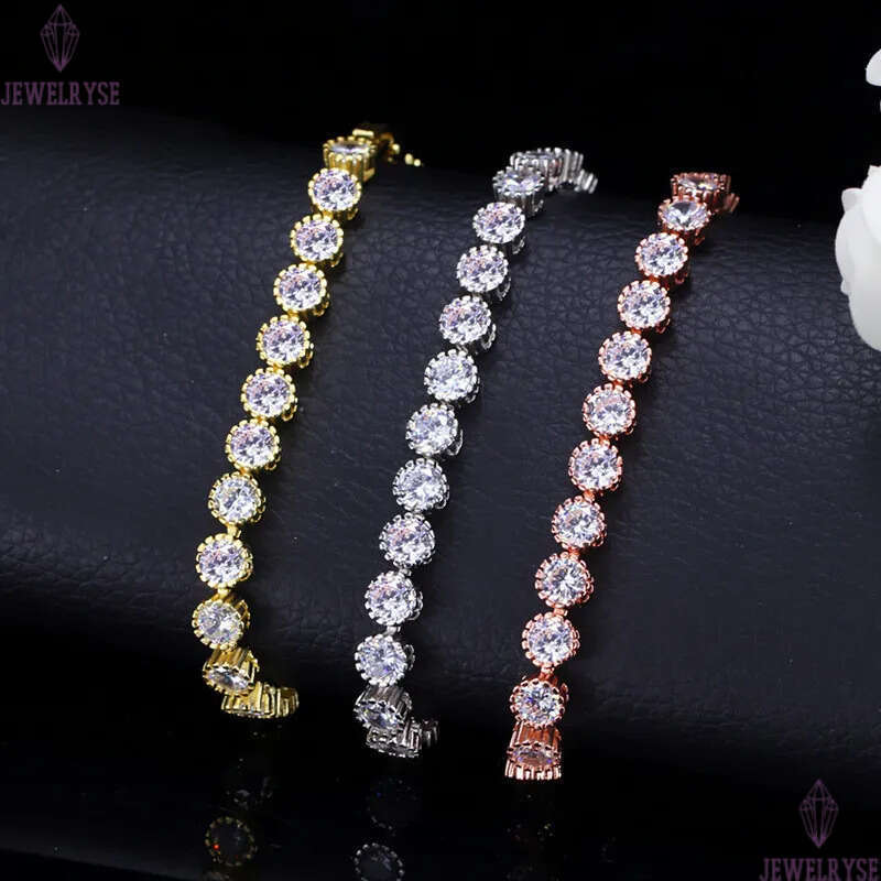 Classical Fashion Crown Tennis Bracelets For Women 3A Cubic Zirconia bracelet Rose Gold Silver Copper White CZ Luxury Bracelet designer jewelry Party 